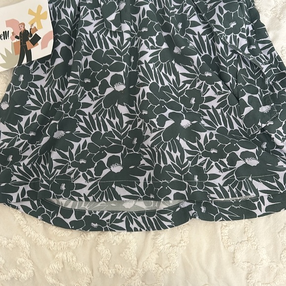 Sage  green and white belted fit-and-flare dress from the GAP. Size small. - Picture 3 of 7